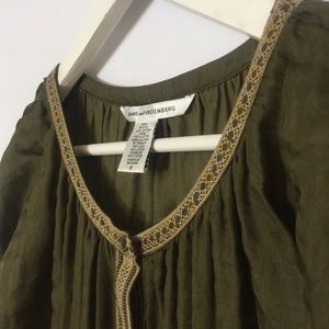 🦋HP - Silk DVF Olive Green Peasant Dress